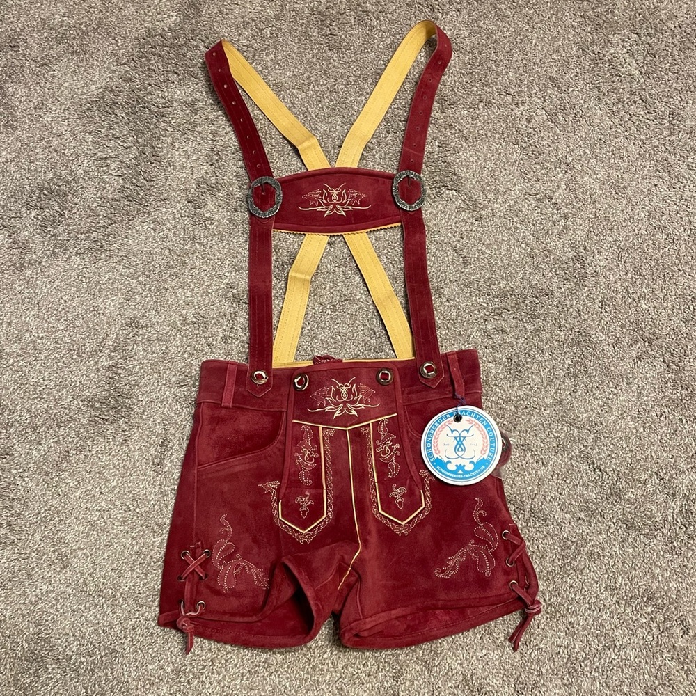 NWT Women’s Schöneberger Trachten Couture Leather Lederhosen Size 2